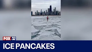Chicago man hops between ice chunks on Lake Michigan