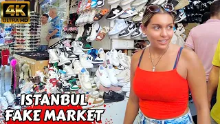 🇹🇷 Fake market shopping district Istanbul 2023 Turkey Walking Tour Tourist Guide 4K