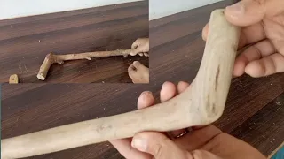 How to make a walking stick at home/Making of cane walking stick/Wooden Handmade walking stick