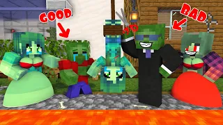 Monster School : BAD ZOMBIE PARENTS VS GOOD ZOMBIE PARENTS - Sad Story - Minecraft Animation