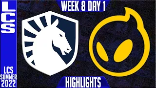 TL vs DIG Highlights | LCS Summer 2022 W8D1 | Team Liquid vs Dignitas