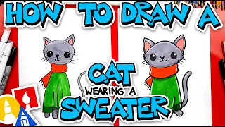 How To Draw A Christmas Cat Wearing A Sweater