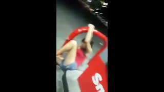 Girl wasted on drugs at gas station