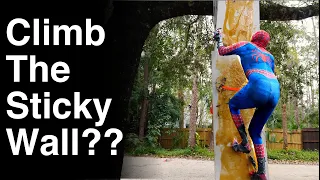 Can Spiderman Climb The Sticky Wall?
