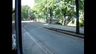 Riga tram Tatra T3MR 35152+35163 during rail reconstruction on 2011