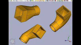 FreeCAD Часть 84. Пример создания модели. Переходник с круглого на прямоугольное. Разные варианты