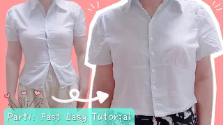 (Fast Easy Tutorial) How to alter a shirt that's too small DIY widen shirts using a rectangle pt1