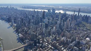 Concrete Jungle: Drone footage of the Manhattan Skyline in New York City