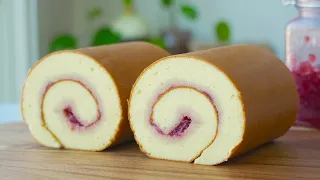 How to make perfectly soft Swiss Roll | The best Swiss roll recipe | Roll Cake recipe [ASMR]