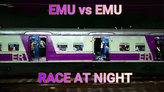 TRAINS RACE I EMU Vs EMU | Parallel Race & Overtaking towards Howrah Junction