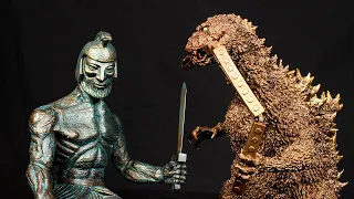 Harryhausen Talos and X-Plus Godzilla Bronze Train Biter Reviewed