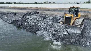 Part-9| Wonderful Equipment ,Biggest Dozer SHANTUI Skills Push Stone & Truck SHACMAN Spreading Stone