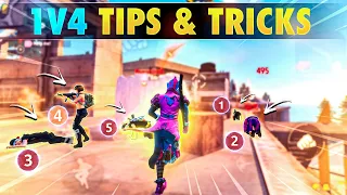 How To Cluch 1v4 In Cs Rank 🔥 | 1v4 Tips And Tricks || How To Cluch 1v4 Free Fire ||