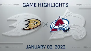 NHL Highlights | Ducks vs. Avalanche -  Jan 2, 2022