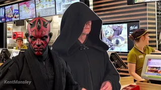 Palpatine and Darth Maul Eat at a McDonald’s While Two Black Women Fight in the Background [ASMR]