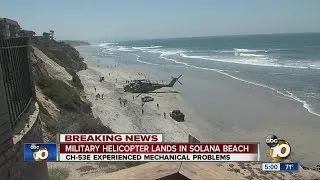 Military helicopter lands in Solana Beach