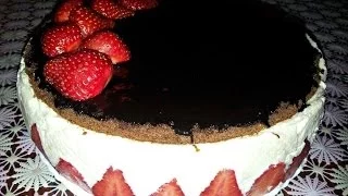 Торт с клубникой и желе (cake with strawberries)
