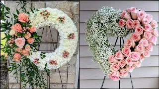 Super Gorgeous Heart Shaped Condolence Flowers Wreath|Best Funeral #Wreath Design