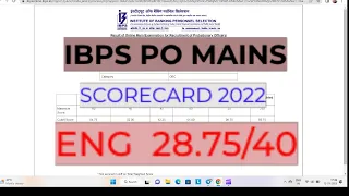 IBPS PO MAINS SCORECARD 2022 #ibps #banking #ibpspo #sbi #english