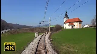 4K CABVIEW Ljubljana - Jesenice -- 2 locomotives - 1800t iron ore train