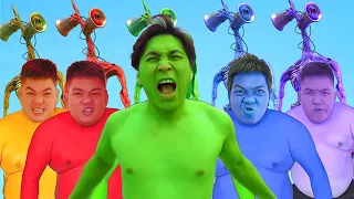 Team Colors Hulk VS Color Team Siren Head  Red Green Yellow Blue Pupple Siren Head
