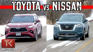 2022 Nissan Pathfinder vs Toyota Highlander - Which Three-Row Crossover is Best?