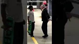 SECURITY GUARD GETS MAD AT SKATERS