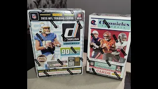 Брейк #111. 2023 Donruss Football Holiday Blaster + 2021 Chronicles Cereal