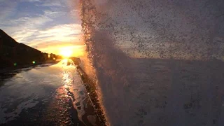 Fisheye sunrise waves filmed at 960fps