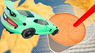 High Speed Jumps into Chocolate Milk - BeamNG.drive