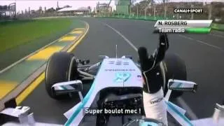 F1 2014 Melbourne Rosberg, Magnussen and Vergne Last Lap + Team Radio