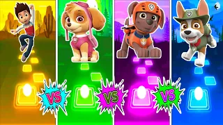 Paw patrol team - rider - Skye - Zuma - tracker !! Tiles hop EDM Rush !! tiles hop game