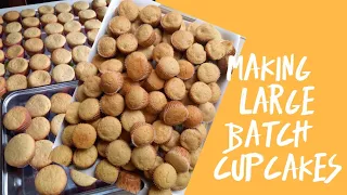 MAKING LARGE BATCH CUPCAKES / simple cupcake recipe