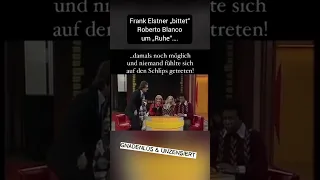 Moderator Frank Elstner bittet Roberto Blanco um Ruhe