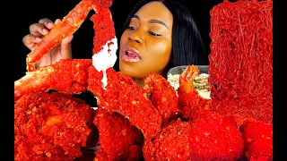 KING CRAB SEAFOOD BOIL MUKBANG | FRIED HOT CHEETOS | SEAFOOD MUKBANG | ALFREDO SAUCE | ASMR EATING