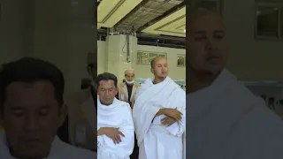 Pilgrims perform Eid Al-Adha prayers at the Grand Mosque in Mecca