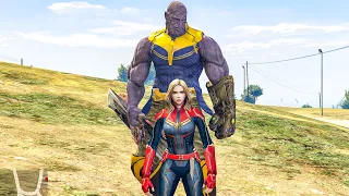 Thanos vs Captain Marvel - GTA 5 Thanos mod - CocoBibu