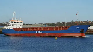 LINNAU - General cargo vessel departing the port of ipswich 30/1/18
