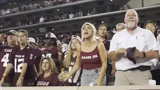 Texas A&M kicker's family watching the game winning FG