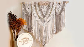 DIY How to make Big Macrame Wall Hanging with Colored Cords (3ft x3ft)