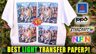 BEST LIGHT T-SHIRT TRANSFER PAPER?! PPD vs AVERY vs MORE! + WASH TEST! || Lucykiins