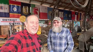 sawing two box elder logs # 522