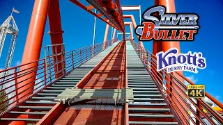 2024 Silver Bullet Roller Coaster Front Row On Ride 4K POV Knott's Berry Farm