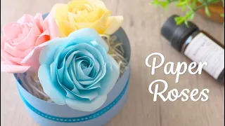 紙で作る本物そっくりなバラの花の作り方 - DIY How to make realistic looking paper roses / Tutorial