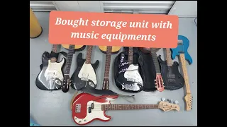 Found music equipments in abandoned storage unit: guitars, piano, amps, speakers, sound mixers...