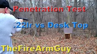 Penetration Test - .22lr vs Thick Wood - TheFireArmGuy