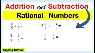 [Tagalog] Addition and subtraction of rational numbers #fraction #math7 #rationalnumbers #addition