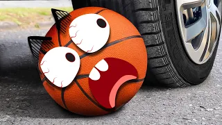 Crushing Crunchy & Soft Things by Car! EXPERIMENT: Car vs Jelly, Basketball | Woa Doodland