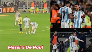 De Paul reaction to Messi free kick goal vs Ecuador