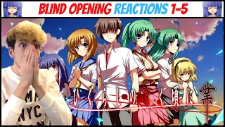 HIGURASHI WHEN THEY CRY BLIND OPENING REACTION!! (Higurashi no Naku Koro ni) Anime OP Reaction 1-5